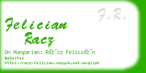 felician racz business card